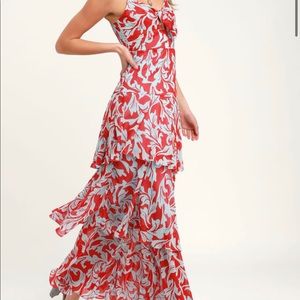 Lulus Multi Tiered colorful dress